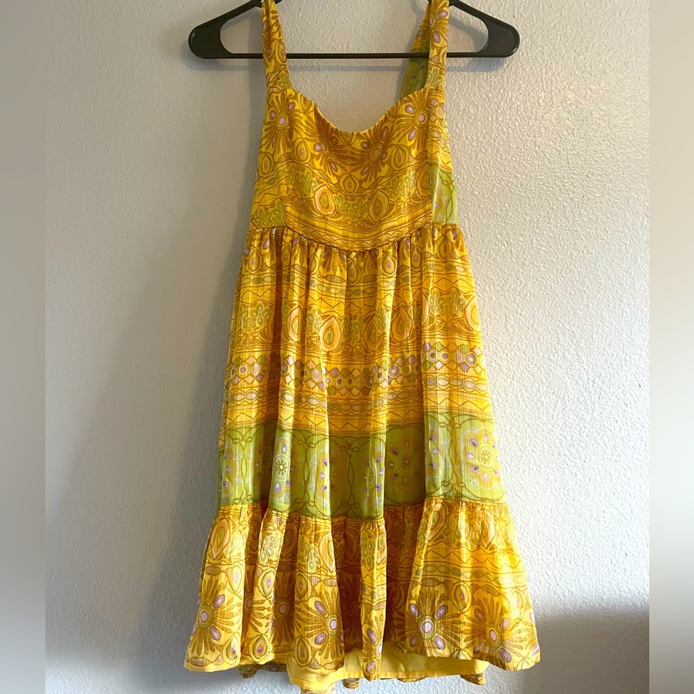 Yellow patterned summer dress
